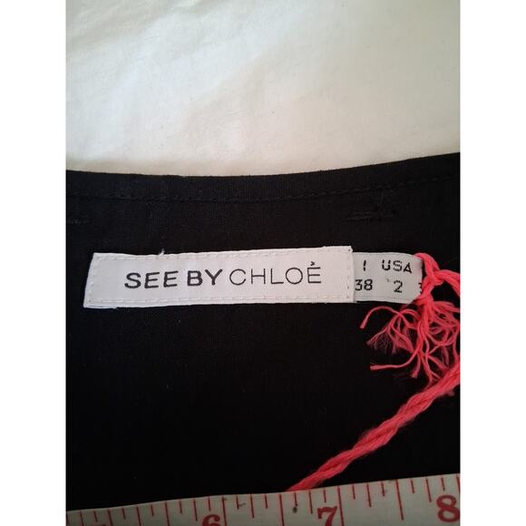 See By Chloe Black Sequin Shorts High Waisted Club Party Elegant Size 2 NWT - Picture 7 of 16